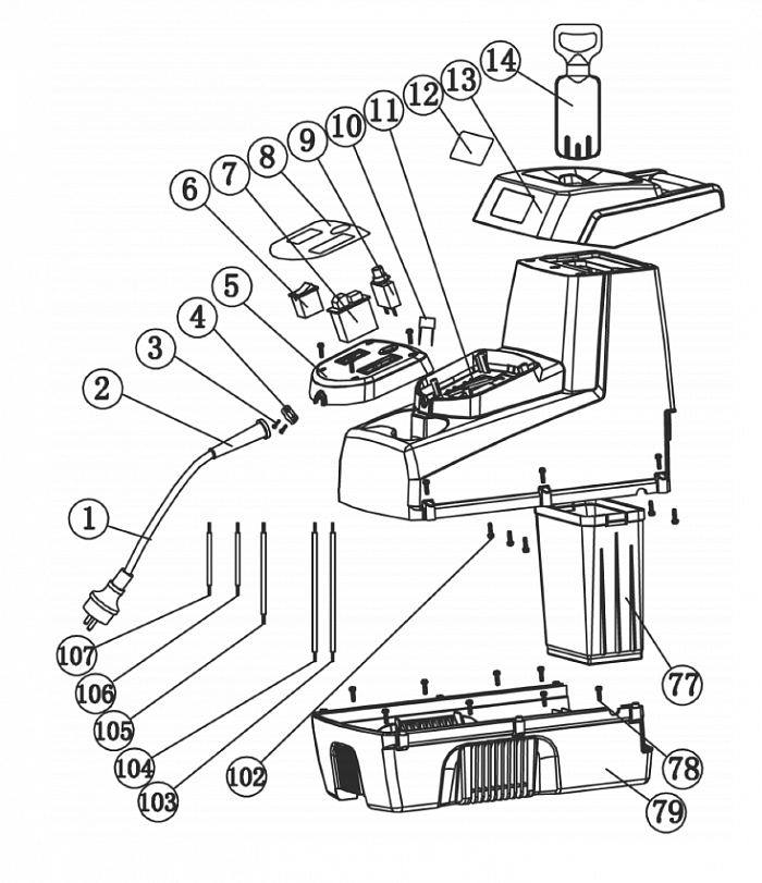 2 КОРПУС ИЗМЕЛЬЧИТЕЛЬ ЭЛЕКТРИЧЕСКИЙ CHAMPION SH280